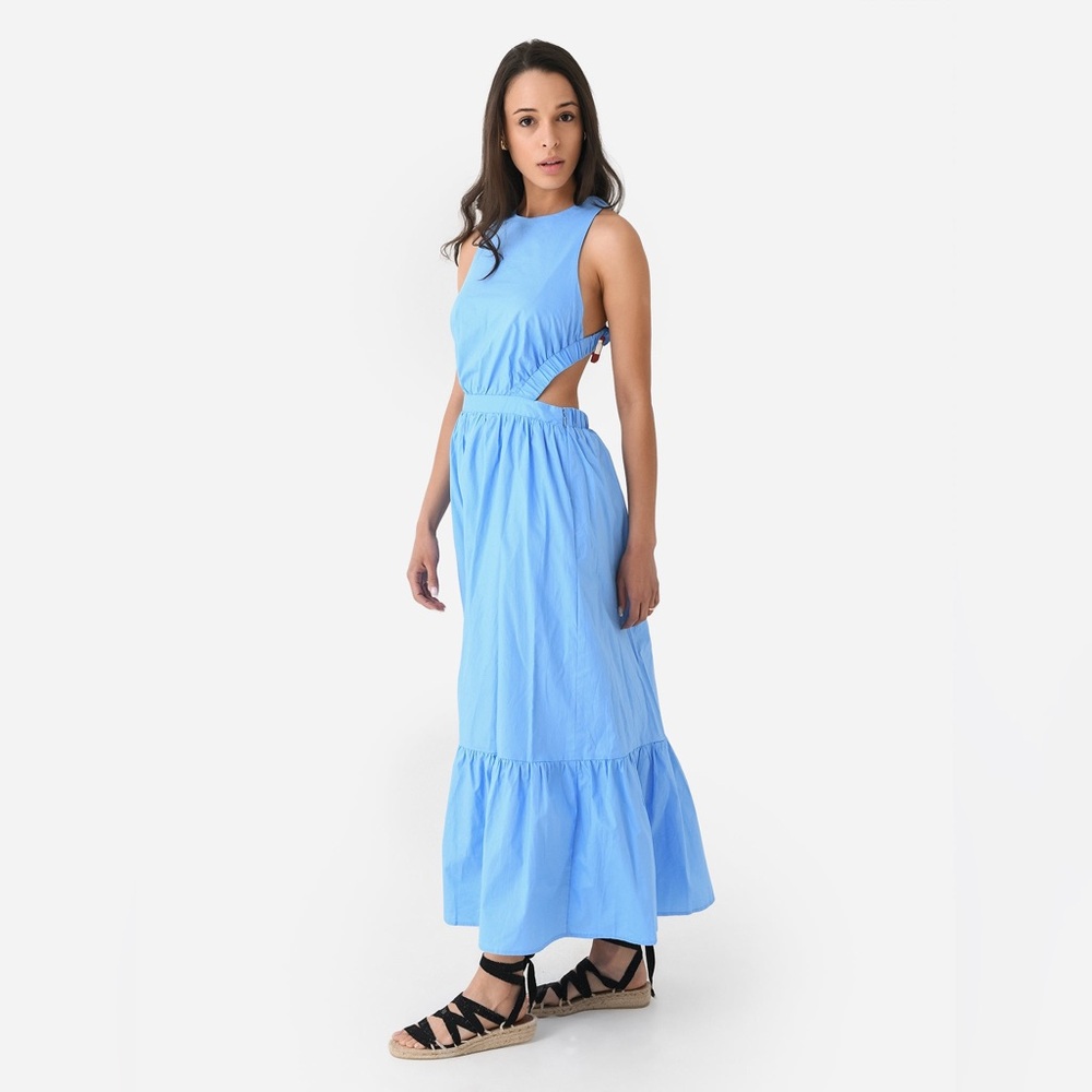 English Factory Blue Open Back Sundress